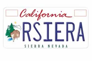 Sierra Nevada License Plate